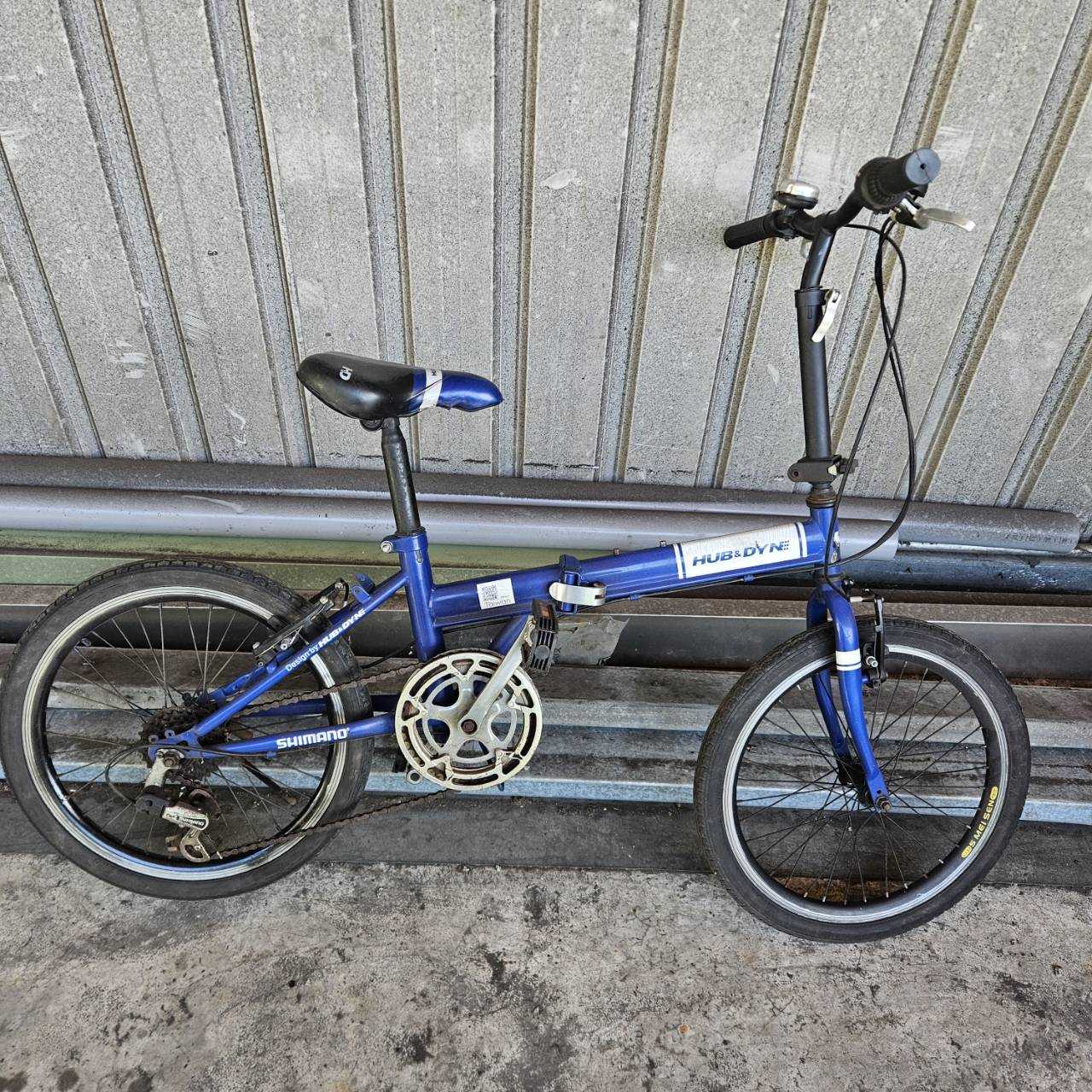 3377-簡易藍色七速摺疊車