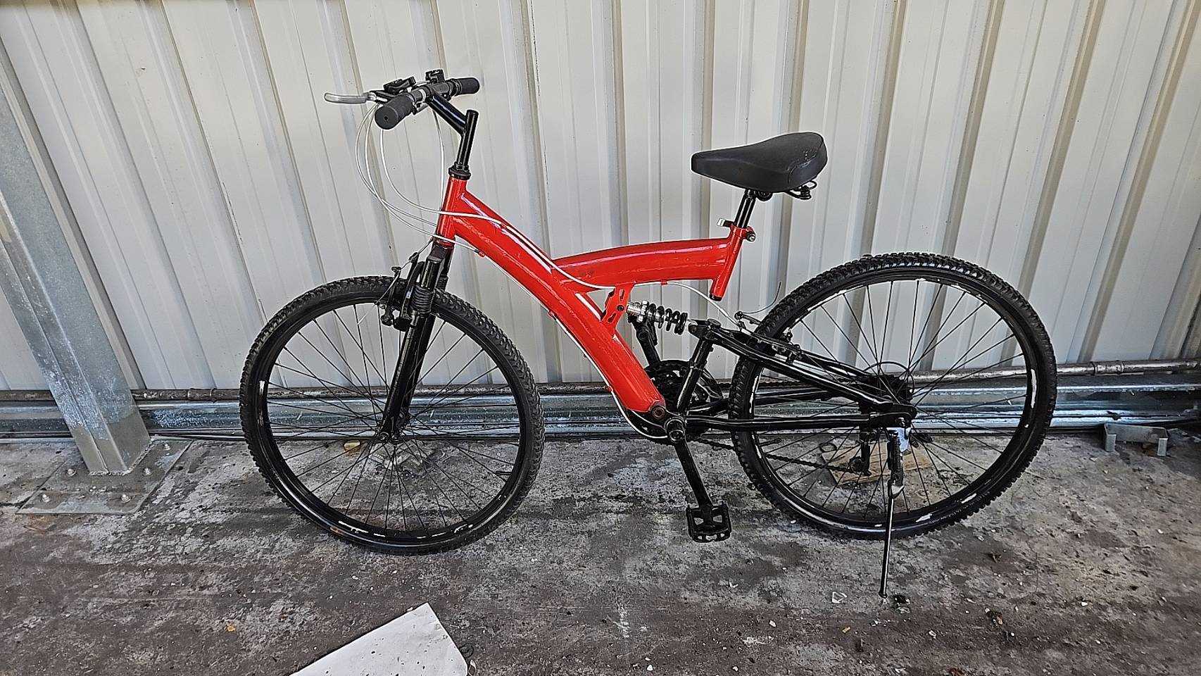 3389-前後避震黑紅18段變速車